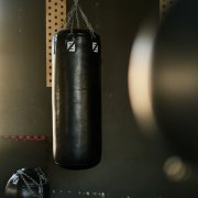boxing bag hanging in gym