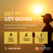 social media tile of woman jogging at sunset