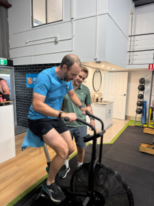 man on exercise bike doing cardio